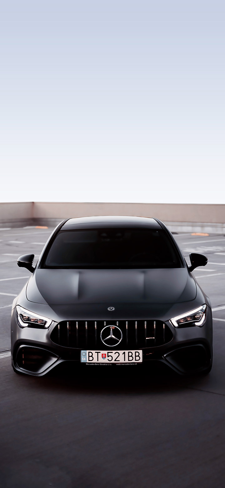 wallpaper of Black sporty Mercedes on the rooftop